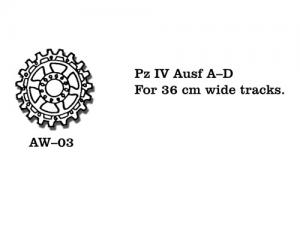 Friulmodel PzKpfw. IV Ausf. A-D - Wheels for 36 cm Wide Tracks