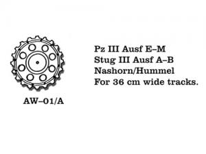 Friulmodel PzKpfw. III Ausf. E-M/ StuG III Ausf. A-B/Nashorn/Hummel - Drive Sprockets for 3