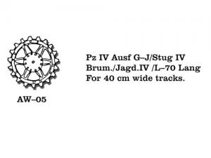 Friulmodel PzKpfw. IV Ausf. G-J/StuG IV/Brumbär/JagdPanzer IV/L-70 Lang - Drive Sprockets f