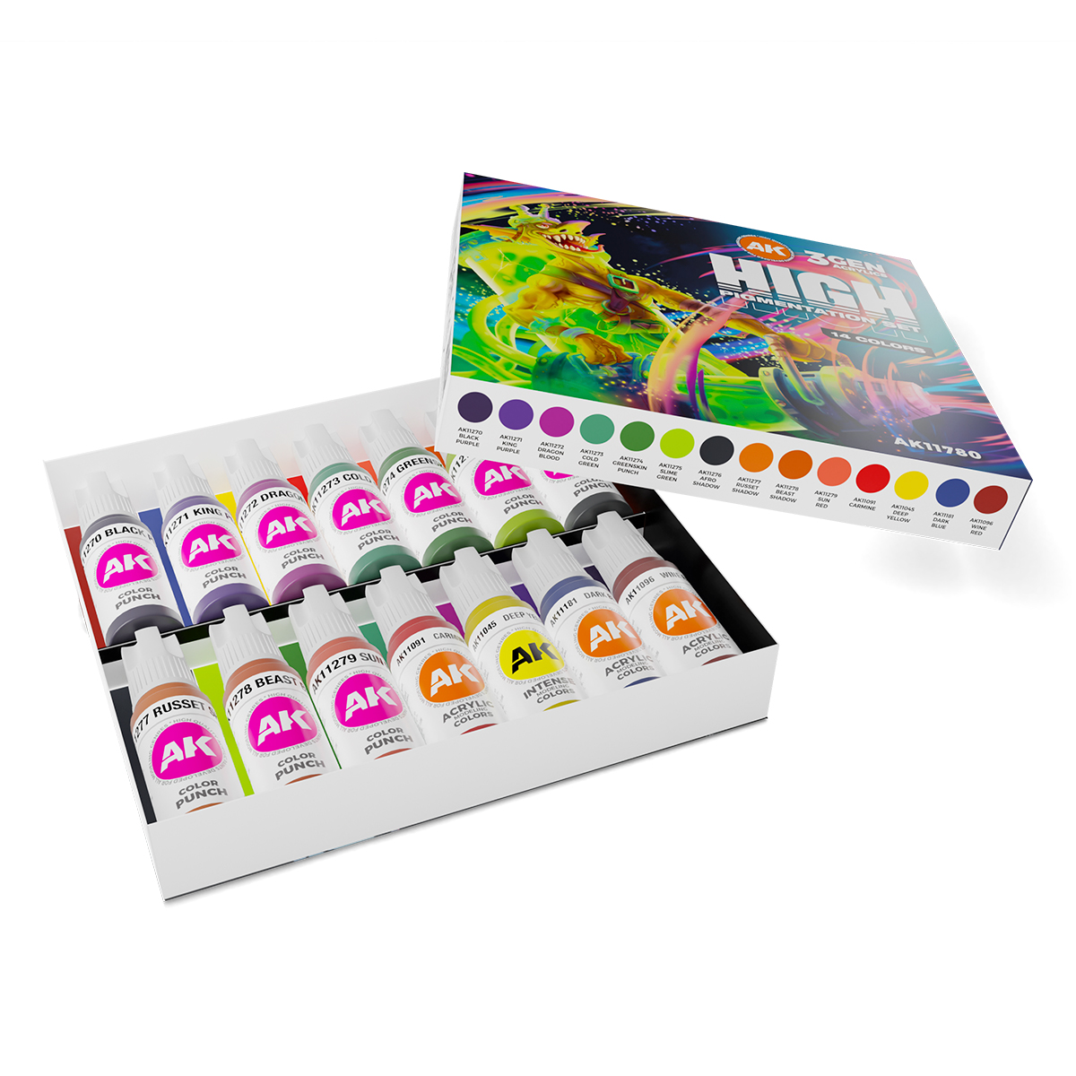 AK Interactive HIGH PIGMENTATION SET - 14 COLORS