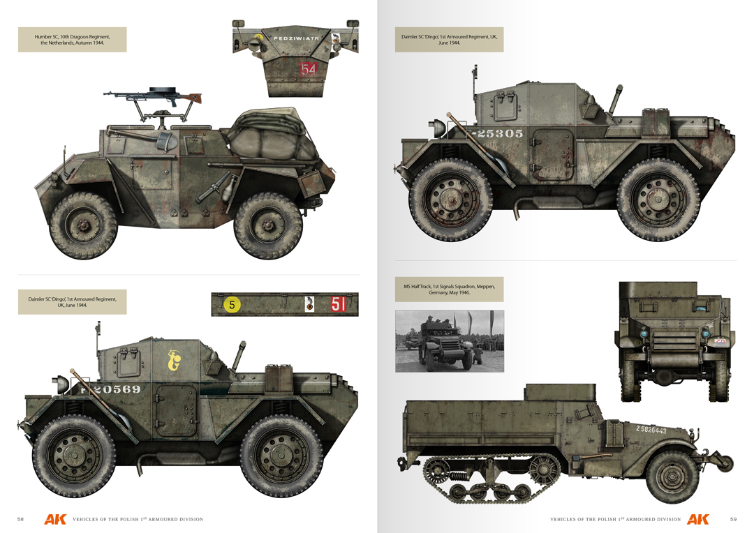 AK Interactive VEHICLES OF THE POLISH 1ST ARMOURED DIVISION - CAMOUFLAGE PROFILE GUIDE