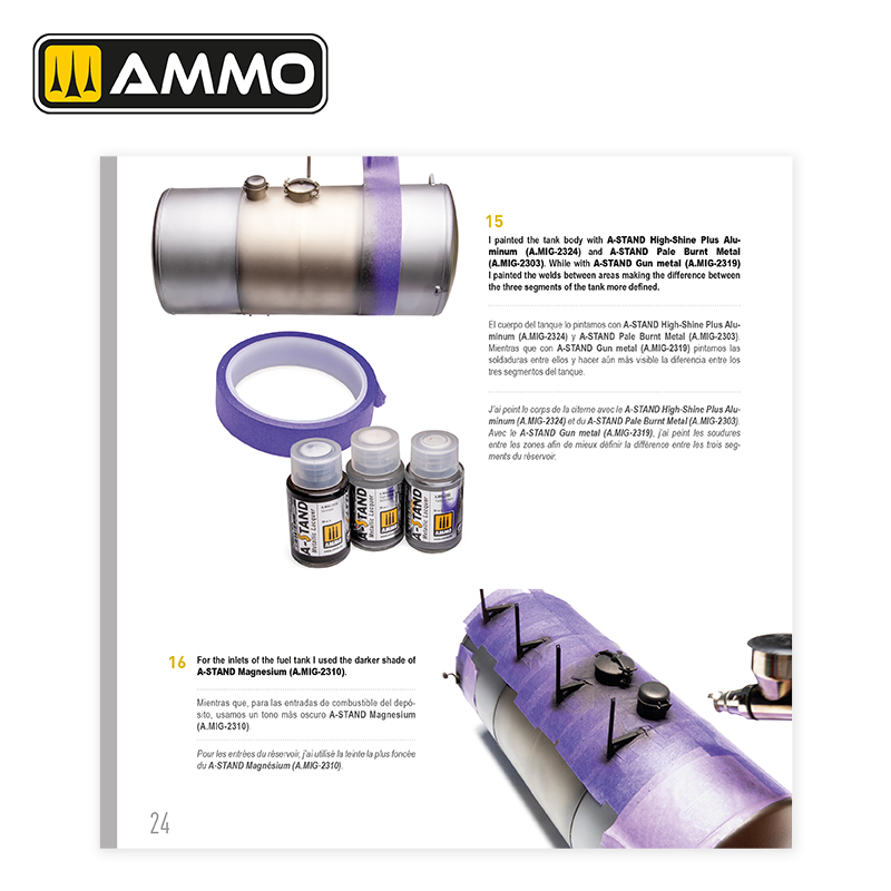 Ammo Mig Jimenez THE WEATHERING TECHNICAL GUIDE 01 - Metallized (English, Castellano, Franais)