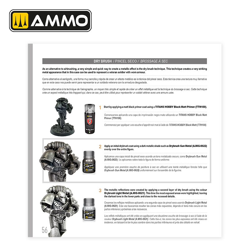 Ammo Mig Jimenez THE WEATHERING TECHNICAL GUIDE 01 - Metallized (English, Castellano, Franais)