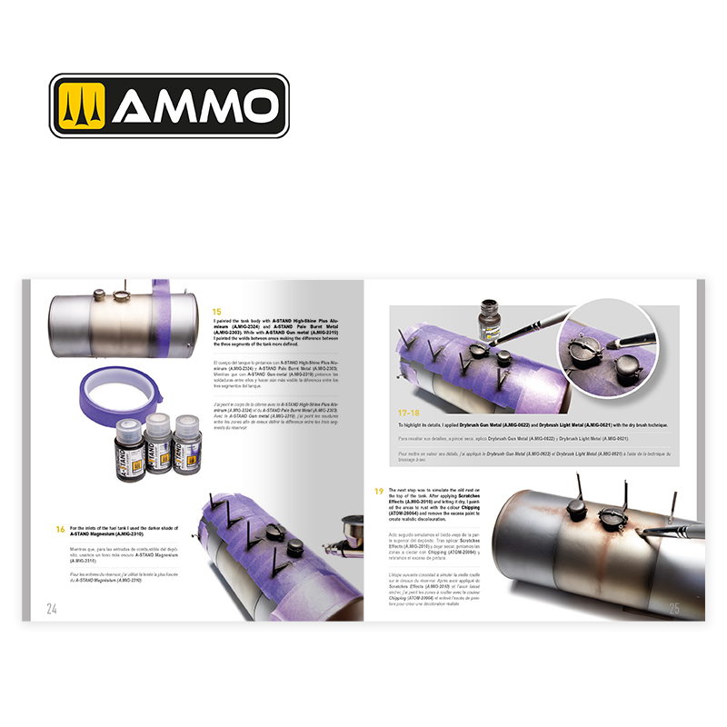 Ammo Mig Jimenez THE WEATHERING TECHNICAL GUIDE 01 - Metallized (English, Castellano, Franais)