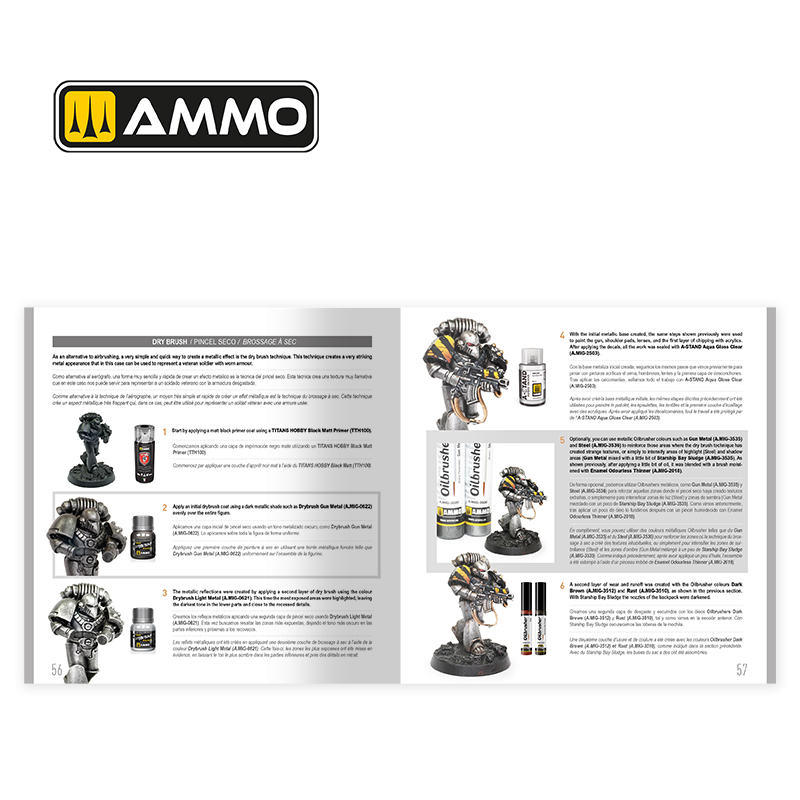 Ammo Mig Jimenez THE WEATHERING TECHNICAL GUIDE 01 - Metallized (English, Castellano, Franais)