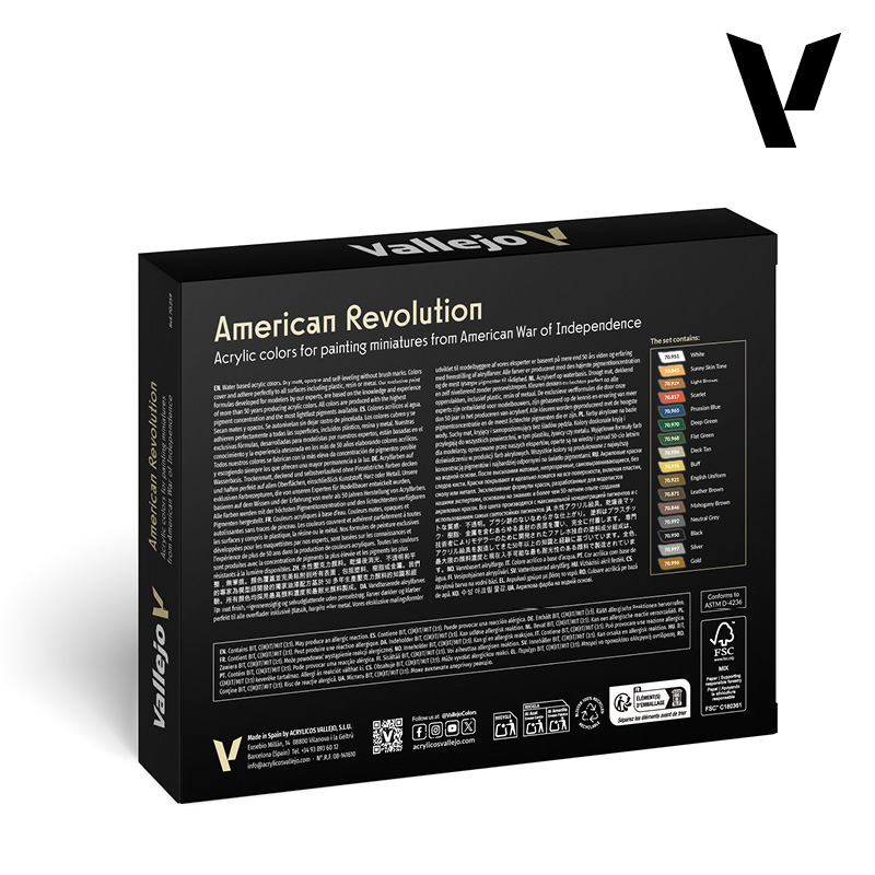 Vallejo Model Color set 'American Revolution' 16 colors